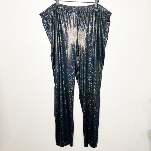 ASOS Design Holographic Pants High Rise Festival Party Pants Plus Size 26 - Picture 4 of 10